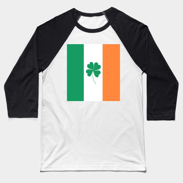 IRISH flag Ireland Shamrock St Patricks Day Baseball T-Shirt by zeevana